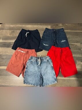 Cat & Jack Kids Four-Pack Shorts - Red, Denim Blue, Light Wash, Rust